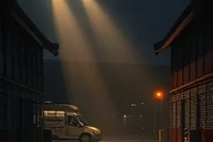 历史剧《夜航船》封面，夜色中江面上缓缓前行的木船